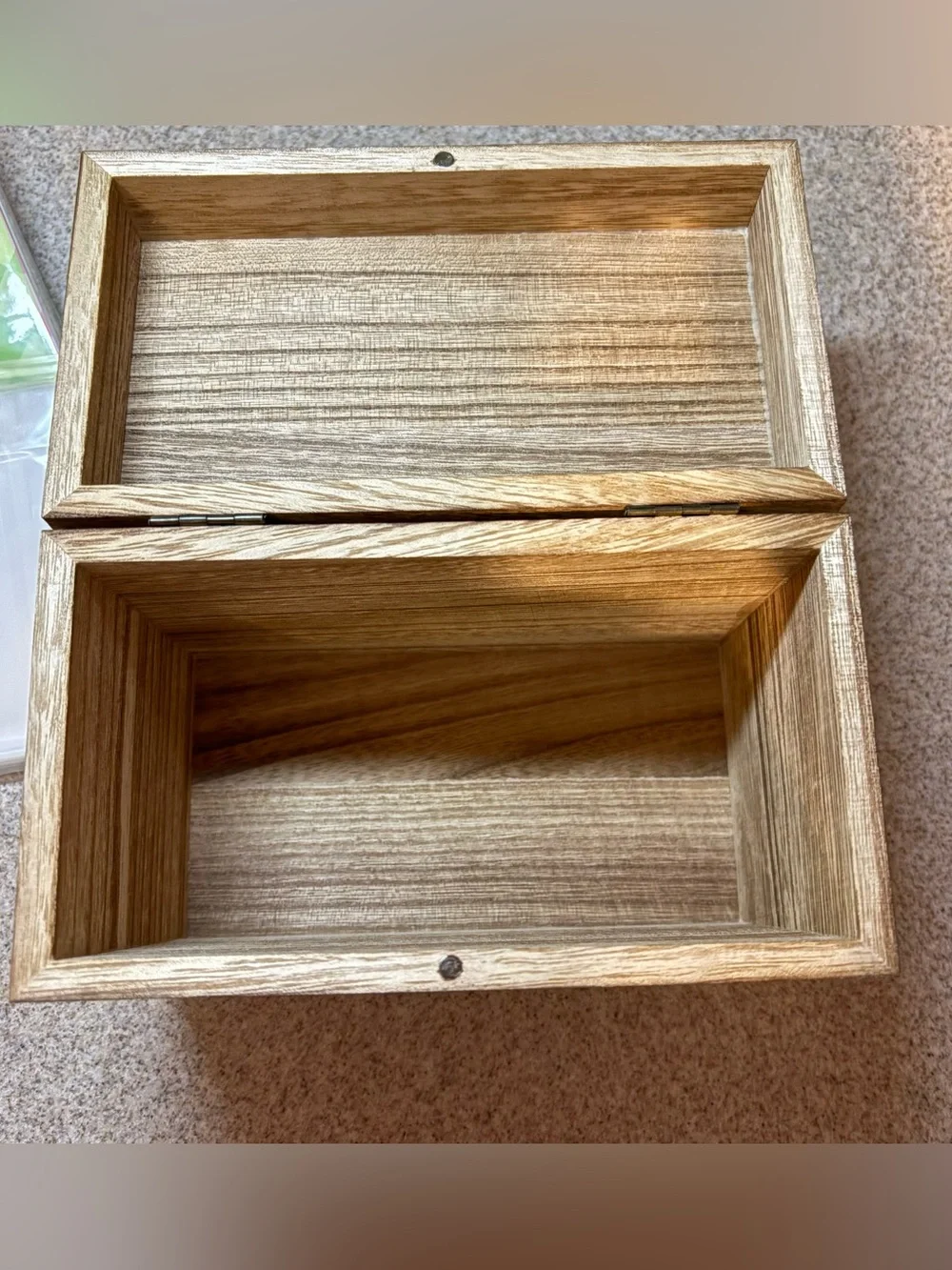 Paulonia Wooden Recipe Box - Natural Wood with cards, dividers& protectors NWT